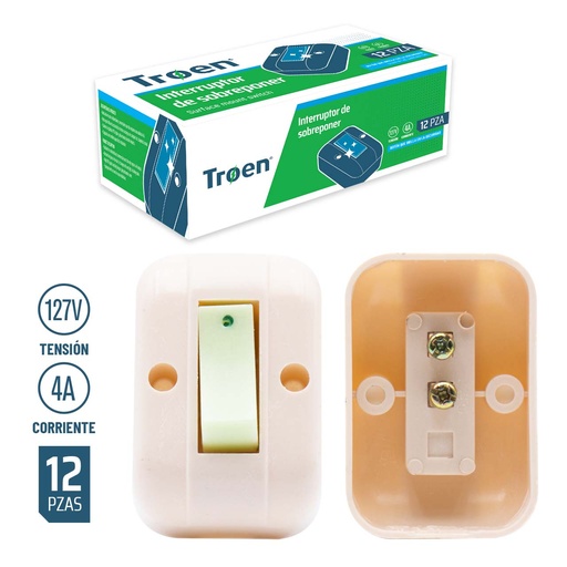 [5-940] INTERRUPTOR SENCILLO C/LUZ SOPREPONER TROEN 5-940