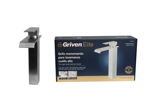 [5-954] LLAVE LAVAMANO ALTA MONOMANDO x 28 CM GRIVEN ELITE 5-954