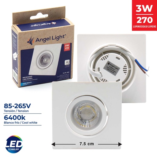 [5-964] PANEL LED EMP CUAD MOVIBLE 3W ANGEL LIGHT 5-964