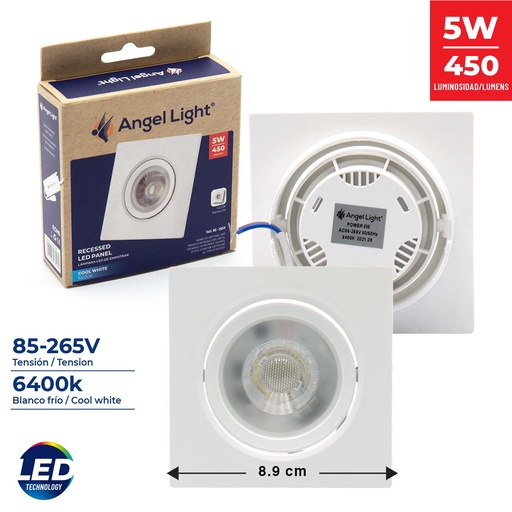 [5-965] PANEL LED EMP CUAD MOVIBLE 5W ANGEL LIGHT 5-965