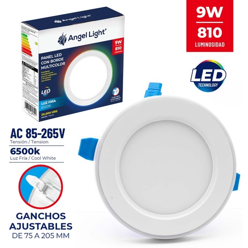 [5-971] PANEL LED EMP RED MULTICOLOR 9W ANGEL LIGHT 5-971