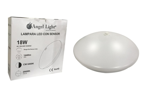 [5-982] LAMPARA LED P/TECHO C/SENSOR 18W ANGEL LIGHT 5-982