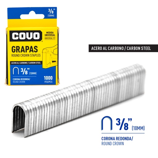 [5-986] GRAPA REDONDA 3/8" (1000 PCS) COVO 5-986