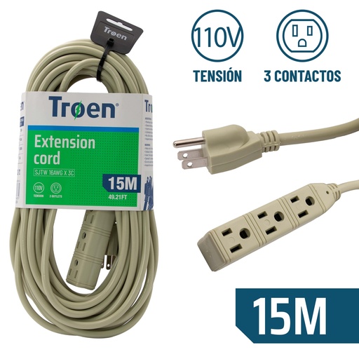 [6-109] EXTENSION ELECTRICA 3x16 15MTS TROEN 6-109
