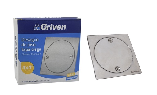 [6-121] REJILLA CUADRADA CIEGA P/DESAGUE GRIVEN 6-121