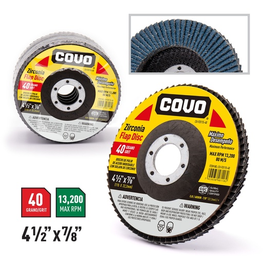 [6-125] DISCO FLAP 4 1/2 DE 40 COVO 6-125