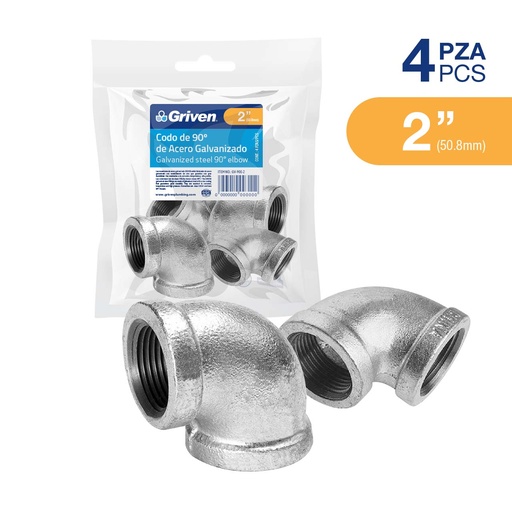 [6-167] CODO GALVANIZADO 2" x 90° GRIVEN 6-167