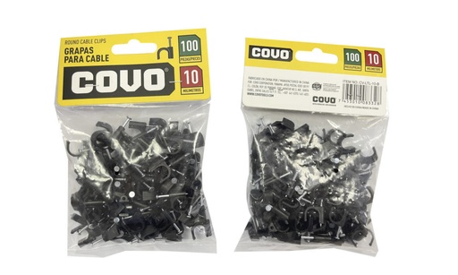 [6-172] GRAPA RED NEGRA P/CABLE 10MM x 100 UNID COVO 6-172