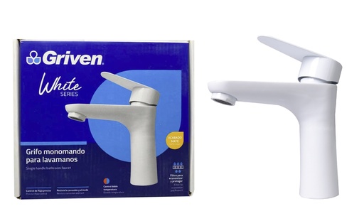 [6-179] LLAVE LAVAMANO MONOMANDO GRIVEN WHITE 6-179