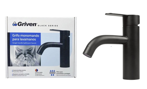 [6-180] LLAVE LAVAMANO MONOMANDO GRIVEN BLACK 6-180 (DESC) 