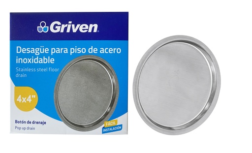 [6-208] REJILLA REDONDA ACERO/INOX PUSH BUTTOM GRIVEN 6-208