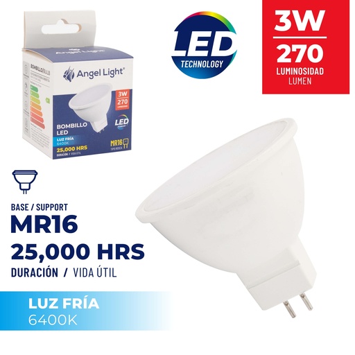 [6-248] [6-248] BOMBILLO DICROICO LED 3W MR16 ANGEL LIGTH 6-248