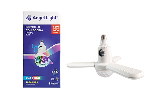 [6-249] BOMBILLO LED DISCO CORNETA BLUETOOH 40W ANGEL LIGHT 6-249