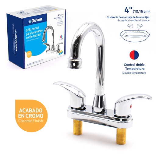 [6-274] LLAVE LAVAMANO DOBLE METALICA GRIVEN 6-274