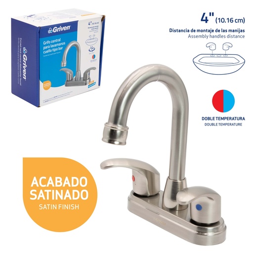 [6-276] LLAVE LAVAMANO DOBLE METALICA GRIVEN 6-276