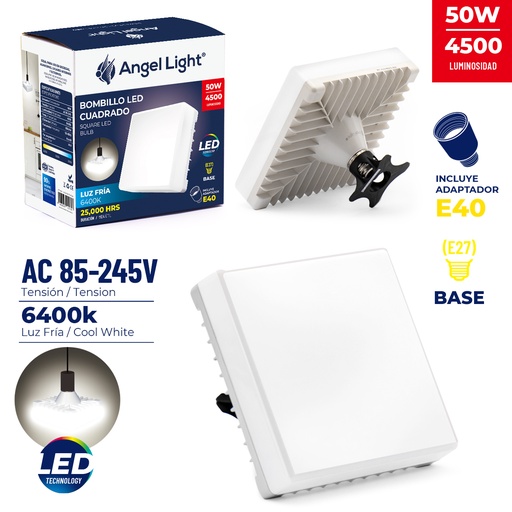 [6-284] [6-284] BOMBILLO LED CUADRADO 50W ANGEL LIGTH 6-284