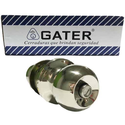 [6-302] CERRADURA DE POMO BOTON PLATA GATER 6-302