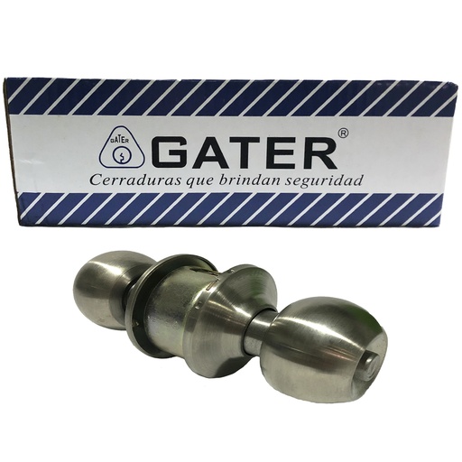 [6-303] CERRADURA DE POMO BOTON PLATA MATE GATER 6-303