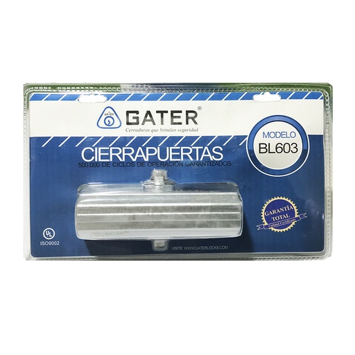 [6-313] CIERRAPUERTA NUM 603 45-65KG PLATEADO GATER 6-313