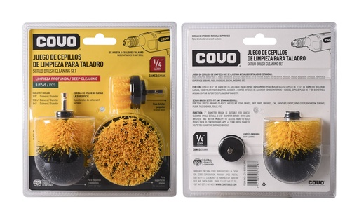 [6-319] JUEGO CEPILLO P/TALADRO 3 UNID COVO 6-319