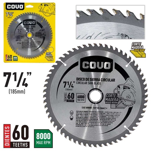 [6-321] DISCO P/SIERRA CIRCULAR 7 1/4" 60D COVO 6-321