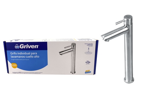 [6-373] LLAVE LAVAMANO ALTA INDIVIDUAL SATIN x 30 CM GRIVEN 6-373