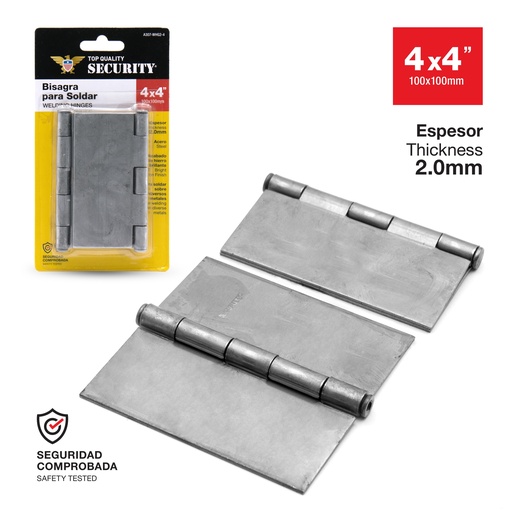 [6-381] [6-381] BISAGRA SOLDAR x 4" PAR BLISTER SECURITY 6-381