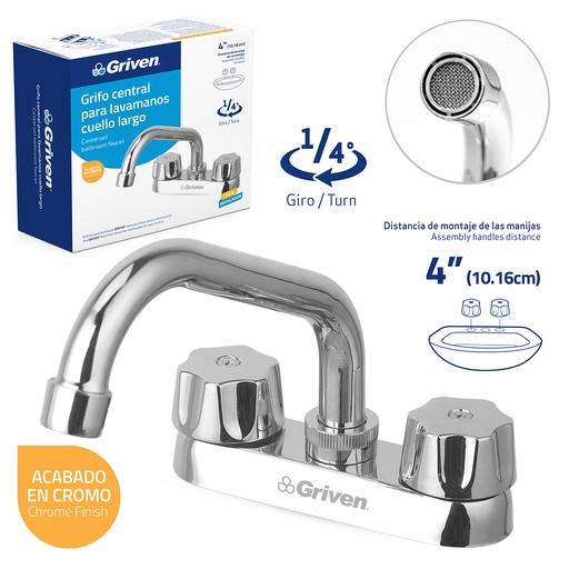 [6-387] LLAVE LAVAMANO DOBLE METALICA GRIVEN 6-387 (DESC)