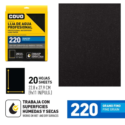 [6-388] LIJA GRANO 220 x UNID COVO 6-388