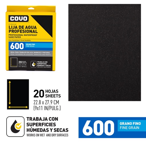 [6-391] LIJA GRANO 600 x UNID COVO 6-391