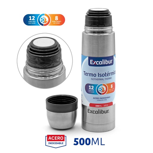 [6-402] VASO TERMICO ALUMINIO x 500ML EXCALIBUR 6-402
