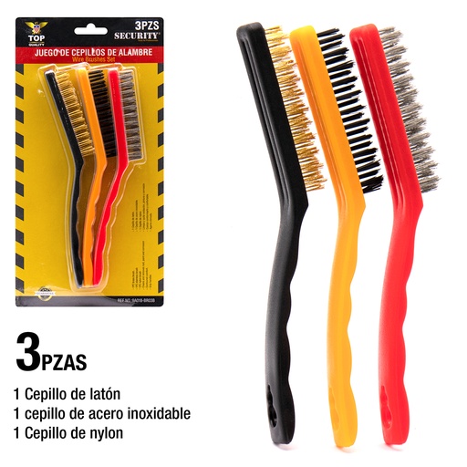 [6-418] CEPILLO DE ALAMBRE DE 3 PZA GRANDE SECURITY 6-418
