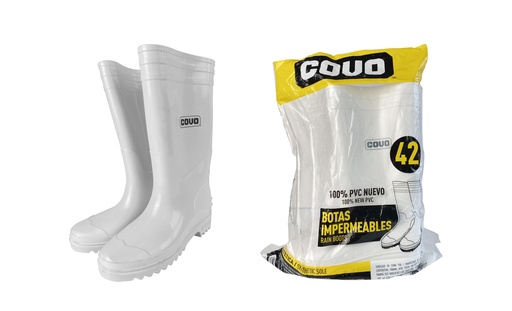 [6-426] BOTA PLASTICO BLANCA ALTA N 42 S/P HIERRO COVO 6-426
