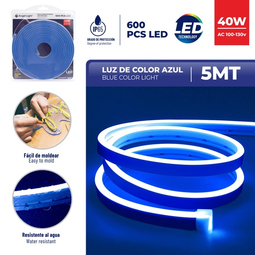 [6-449] [6-449] CINTA LED NEON AZUL 5 MTS x 40W C/TRANSF ANGEL L 6-449
