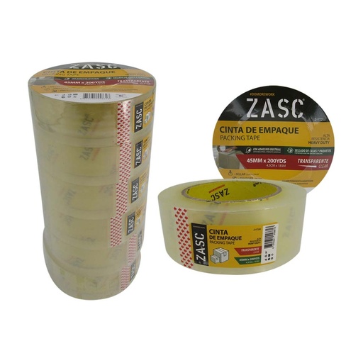 [6-454] CINTA EMBALAR TRANSPARENTE x 200Y ZASC 6-454