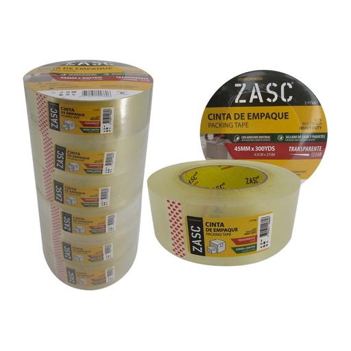 [6-455] CINTA EMBALAR TRANSPARENTE x 300Y ZASC 6-455