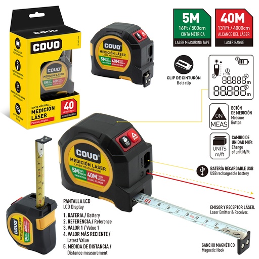 [6-471] METRO CON LASER x 5 MTS COVO 6-471