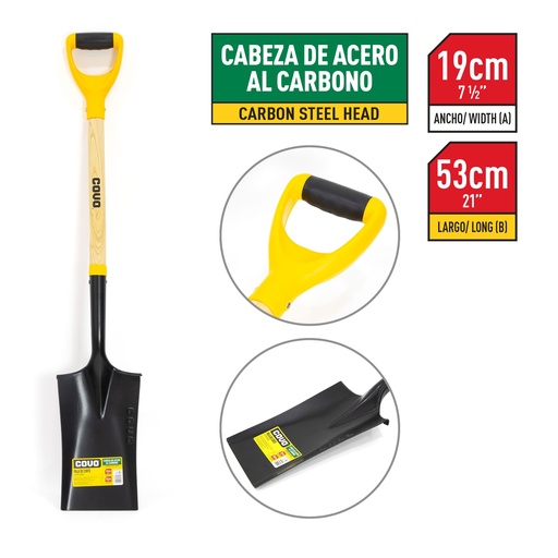 [6-502] PALA DE CORTE MANGO MADERA COVO 6-502