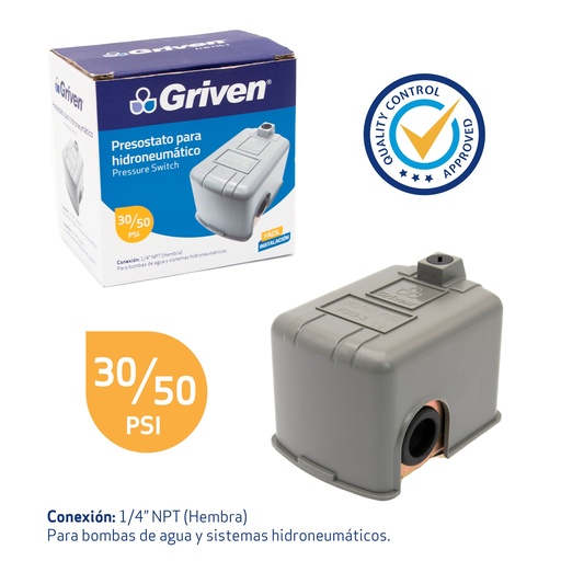 [6-513] PRESOSTATO HIDRONEUMATICO 30-50 PSI GRIVEN 6-513