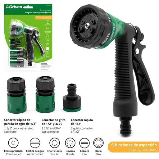 [6-538] PISTOLA P/MANGUERA 6 FUNCIONES GRIVEN 6-538