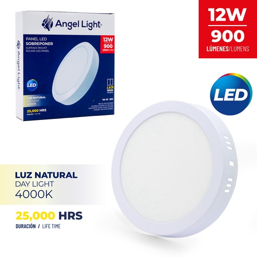 [6-548] PANEL LED SUPER BLANC RED 12W LUZ NATURAL ANGEL LIGHT 6-548
