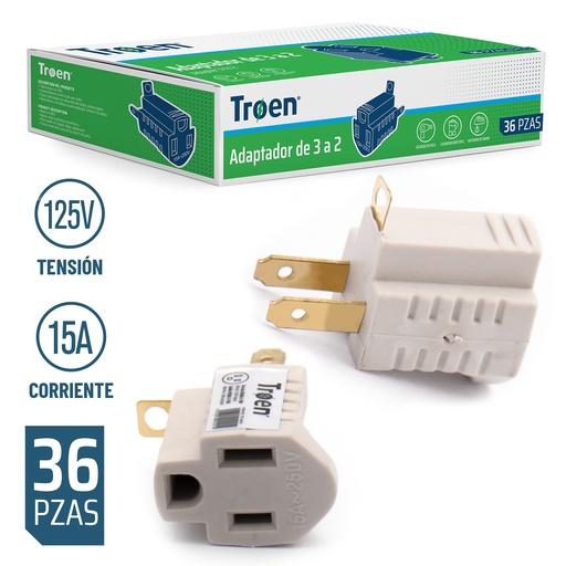 [6-566] ADAPTADOR 3 A 2 BEIGE TROEN 6-566