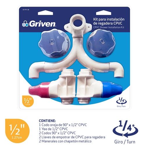 [6-582] LLAVE P/DUCHA DOBLE PLASTICO GRIVEN 6-582