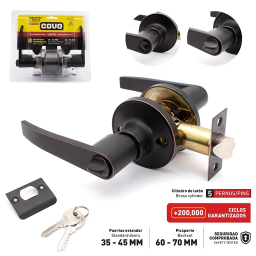 [6-585] CERRADURA CON MANILLA RECTA BLACK COVO 6-585