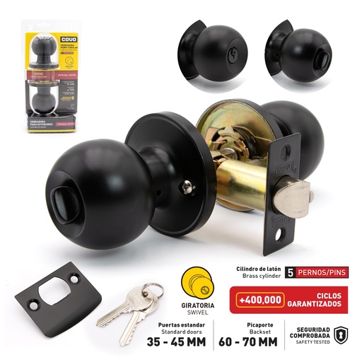 [6-586] CERRADURA DE POMO SWICTH BLACK COVO 6-586
