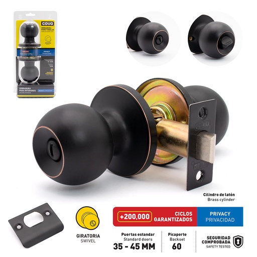 [6-587] CERRADURA DE BAÑO POMO SWICTH ORBIT COVO 6-587