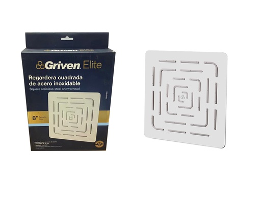 [6-593] REGADERA CUADRADA 8" GRIVEN ELITE 6-593