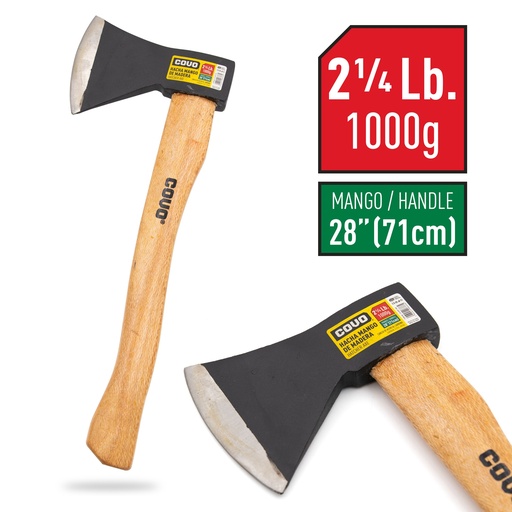 [6-594] HACHA C/MANGO MADERA x 2 1/2 LBS COVO 6-594