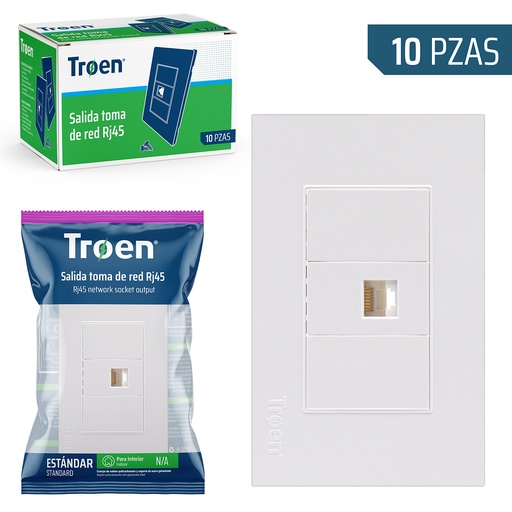 [6-605] TOMA P/RED RJ45 BLANCA TROEN 6-605