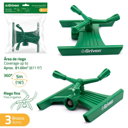 [6-612] ASPERSOR TRIPLE 360° GRIVEN 6-612